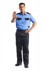 Рубашка для охранника голубой/черный (короткий рукав) Артикул: РУБ500